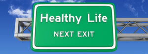 healthy life street sign
